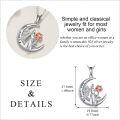 wholesale 925 Sterling Silver Angel with Moon and Rose Pendant Necklace for Women-0-1