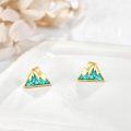 wholesale 14K Gold Turquoise Mountain Stud Earrings - Minimalist  for Women-0-2