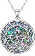 wholesale 925 Sterling Silver Celtic Knot Tree of Life Pendant with Abalone Shell and Triquetra Symbol for Women's -0-0