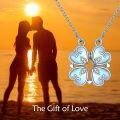 wholesale 925 Sterling Silver Four-Leaf Clover Convertible Pendant Necklace with Magnetic Heart Design for Women-0-3