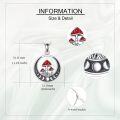 wholesale 925 Sterling Silver Red Toadstool Mushroom Pendant Necklace for Women-0-4