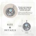 wholesale 925 Sterling Silver Tree of Life Pendant with Blue Moonstone and Owl Design Necklace-0-5