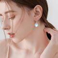 wholesale 925 Sterling Silver Blue Moonstone Daisy Celtic Knot Drop Earrings-0-1