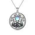 TOUPOP Sterling Silver Moonstone Butterfly Pendant Necklace-0-0