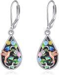 wholesale 925 Sterling Silver Multicolor Stone Drop Earring with Hummingbirds and Butterflies Design-0-0