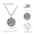 wholesale 925 Sterling Silver Personalized Photo Frame Round Wolf Head Charm Pendant Necklaces for Women Men  48cm Chain Length-0-5