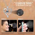 wholesale 18K White Gold Plated Silver & Moissanite 100 Languages I Love You Projection Heart Mom Necklace with Rose Gift Box-0-2