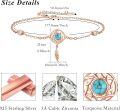 wholesale Rose Gold Turquoise Feather Dreamcatcher Adjustable Bracelet - 925 Sterling Silver  (9)-0-4