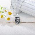 wholesale 925 Sterling Silver Custom Photo Engraved Oval Sunflower Locket Pendant Necklace for Women-0-1