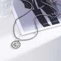 wholesale 925 Sterling Silver  World Map Compass Pendant Necklace-0-1