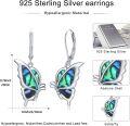 wholesale 925 Sterling Silver Abalone Shell Butterfly Drop Earrings for Women-0-3