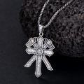 wholesale 925 Sterling Silver Cross with Axes Pendant - Fire Department Jewelry for Men & Women-0-3