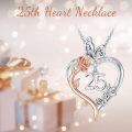wholesale TOUPOP Gifts For Her Rose Heart Necklace 925 Sterling Silver Heart Butterfly Pendant Sweet Year Old Jewelry Anniversary Birthday Christmas Gifts Women Girlfriend Wife Mom Grandma -0-2