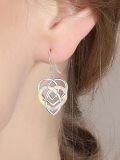 wholesale 925 Sterling Silver Opal Celtic Heart Knot Drop Earrings for Women Irish  Idea 4cm Long-0-4