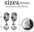 wholesale 925 Sterling Silver Anchor Drop Dangle Hook Earrings for Men Women Norse -0-3