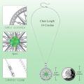 wholesale 925 Sterling Silver Green Opal Compass Necklace I'd be lost without you Pendant Gift for Women-0-2