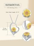 wholesale 925 Sterling Silver Sunflower Heart Pendant Necklace for Women Gifts-0-1