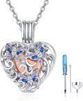 wholesale 925 Sterling Silver Butterfly Heart Cremation Pendant Keepsake Urn Necklace with Funnel and Fill Tool - Memorial Jewelry for Women & Men-0-0