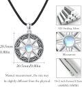 wholesale 925 Sterling Silver Moonstone Celtic Compass Star Pendant Necklace for Women and Men-0-4