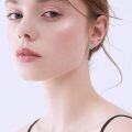 wholesale Sterling Silver Opal Hoop Earrings for Women Hypoallergenic Huggie Christmas Gift-0-4