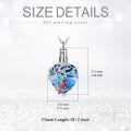 TOUPOP Sterling Silver Blue Crystal Cardinal Urn Necklace For Ashes Memorial Pendant-0-5