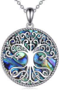 wholesale 925 Sterling Silver Abalone Shell Tree of Life Pendant Necklace for Women's Family s-Tree of Life