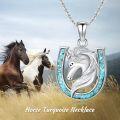wholesale 925 Sterling Silver Turquoise Horse Head Pendant Necklace for Women Girls s-0-5
