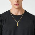 wholesale 925 Sterling Silver Gold Plated Black Onyx Saint Joseph Pendant Necklace-0-3