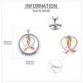 wholesale 925 Sterling Silver Survivor Awareness Ribbon Heart Swarovski Crystal Rose Gold Pendant Necklace-0-3