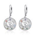 wholesale 925 Sterling Silver Om Chakra Dangle Earrings-0-0