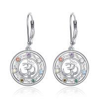 wholesale 925 Sterling Silver Om Chakra Dangle Earrings-29-Om