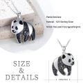 wholesale S925 Sterling Silver Black Onyx Panda Necklace - Peaceful & Tranquil Symbol, Hypoallergenic, 18+2 Chain, Ocean Jewelry Gift for Women-0-5