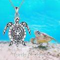 wholesale 925 Sterling Silver Abalone Shell Sea Turtle Pendant Necklace Ocean Jewelry for Women-0-2