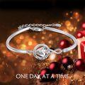 wholesale 925 Sterling Silver Infinity Bracelet With Crystal Charm One Day At A Time-0-4