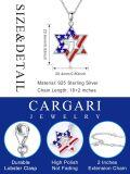 wholesale 925 Sterling Silver American Flag Star of David Pendant Necklace Judaica Gifts for Men & Women-0-1