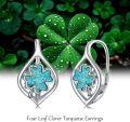 wholesale 925 Sterling Silver Turquoise Clover Drop Earrings for Women - Irish  Idea-0-5