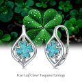 wholesale 925 Sterling Silver Turquoise Clover Drop Earrings for Women - Irish  Idea-0-5