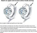 wholesale 925 Sterling Silver CZ Round Huggie Hoop Earrings for Women - 925 s-0-3