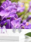 wholesale 925 Sterling Silver Pink Lily of the Valley Drop Earrings-0-46