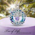 wholesale TOUPOP Gifts For Women 925 Sterling Silver Tree Of Life Birthstone Necklace With Crystal Birthday Jewelry Gifts For Women, Sterling Silver, No Gemstone -0-2