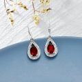 wholesale Sterling Silver Genuine Simulated Birthstone Teardrop Leverback Earrings-0-10