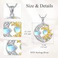 wholesale 925 Sterling Silver Celtic Moon and Stars Pendant Necklace for Women Girls-0-3