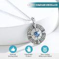 wholesale 925 Sterling Silver Blue Heart Moonstone Celtic Knot Compass Pendant Necklace-0-4