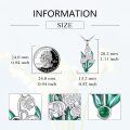 wholesale 925 Sterling Silver Lily Of The Valley Green Enamel Pendant Necklace-0-3