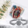 wholesale Sterling Silver St Florian Symbol Protection Bracelet for Men & Women – Thoughtful Firefighter Gift with Spiritual Blessings-0-5