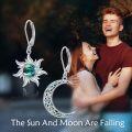 wholesale 925 Sterling Silver Abalone Shell Sun & Moon Dangle Leverback Earrings for Women-0-1