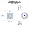 wholesale 925 Sterling Silver Blue Crystal Snowflake Drop Earrings - Winter Holiday Jewelry for Women-0-4