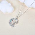 wholesale 925 Sterling Silver Moon & Phoenix Necklace - Blue Stone Pendant s for Women-0-3