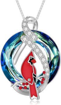 wholesale TOUPOP Cardinal Necklaces For Women Sterling Silver Cardinal Necklace Pendant With Crystal Cardinals Appear When Angels Are Near Cute Bird Jewelry Gifts -undefined