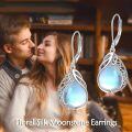 wholesale 925 Sterling Silver Teardrop Moonstone & Cubic Zirconia Filigree Dangle Leverback Earrings-0-5